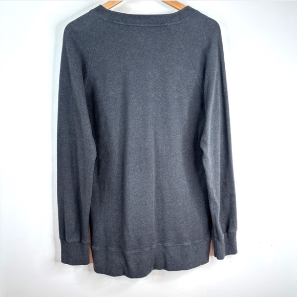 Pact Organic Cotton Airplane Button Tunic L Henley Charcoal Minimalist Lounge - Picture 3 of 11